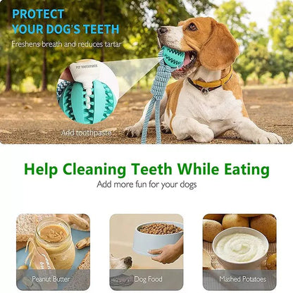 Interactive Dog Chew Toy – Hand Pull Food Ball with Woven Cotton Rope for Teeth Cleaning & Anti-Bite Play