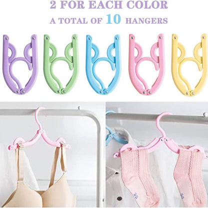 Plastic Travel Hangers - Portable Foldable Clothes Drying Rack for Travel (10 Pcs)