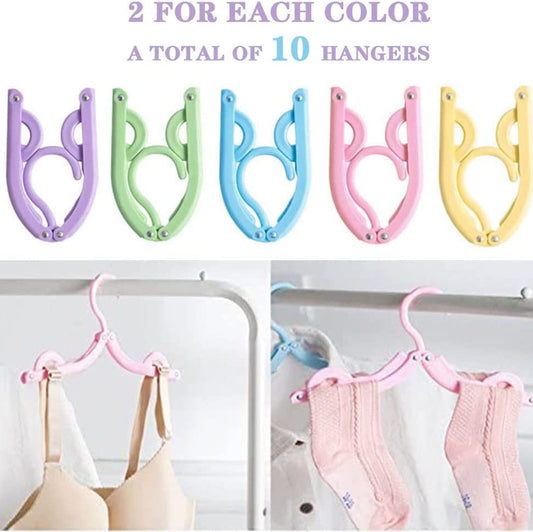 Plastic Travel Hangers - Portable Foldable Clothes Drying Rack for Travel (10 Pcs)