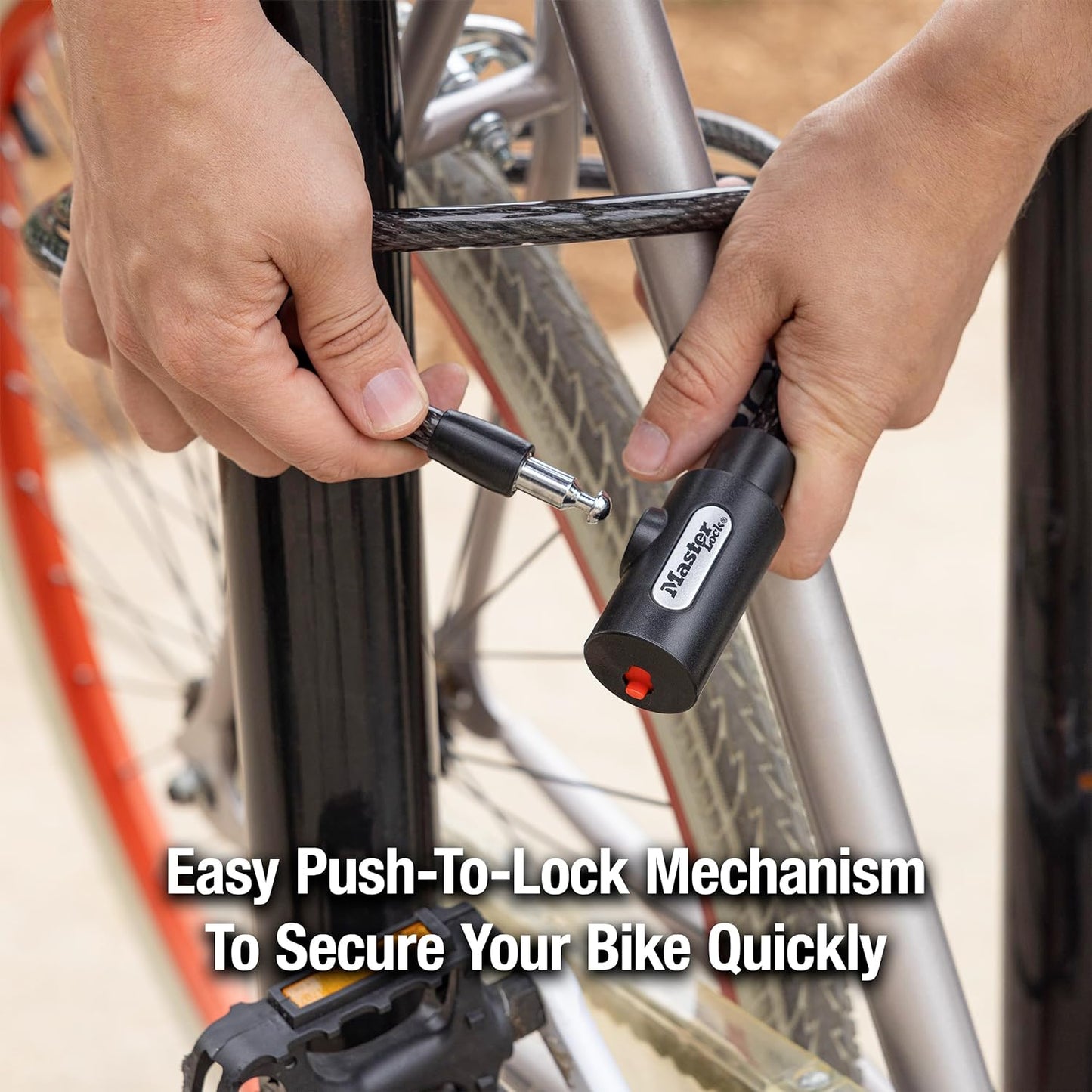 8364DCC Cable Bike Lock with Key, 5 Ft. Long