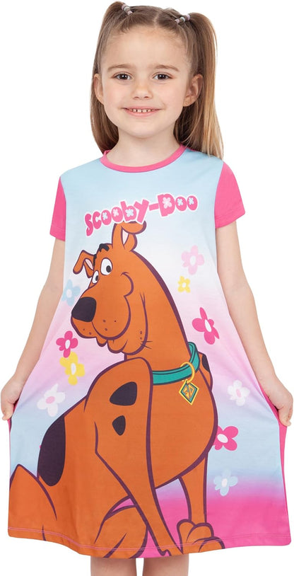Scooby-Doo Girls Floral Nightdress – Short Sleeve Nightie (2 to 10 Years)