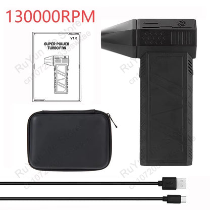 High-Power Mini Turbo Jet Fan Air Duster – 130,000RPM, 52m/s Adjustable Speed Cleaning Blower