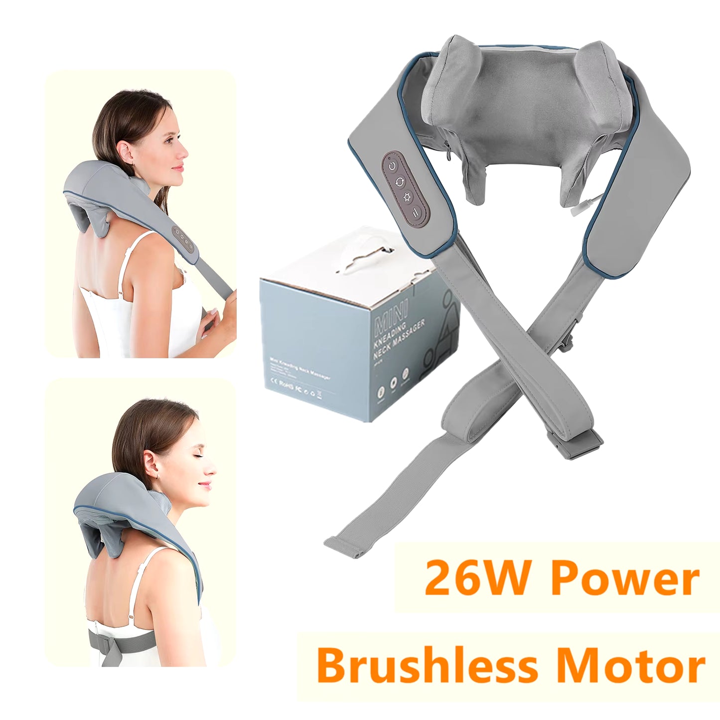 Wireless Neck & Shoulder Kneading Massager for Deep Muscle Relief
