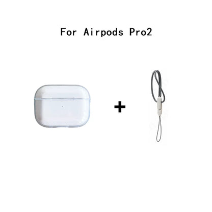 Clear Soft TPU AirPods Case – Shockproof Cover with Lanyard for AirPods 1/2/3/4 & Pro/Pro 2/Pro 3