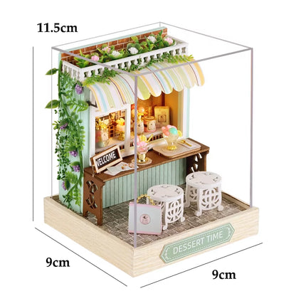 Mini DIY Dollhouse – 3D Puzzle Model with Furniture & LED Lights for Home Decoration & Gifts