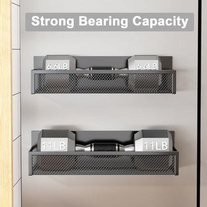 Magnetic Spice Rack for Refrigerator – Fridge Organizer with 4 Moveable Hooks for Kitchen Storage(2 Pack)