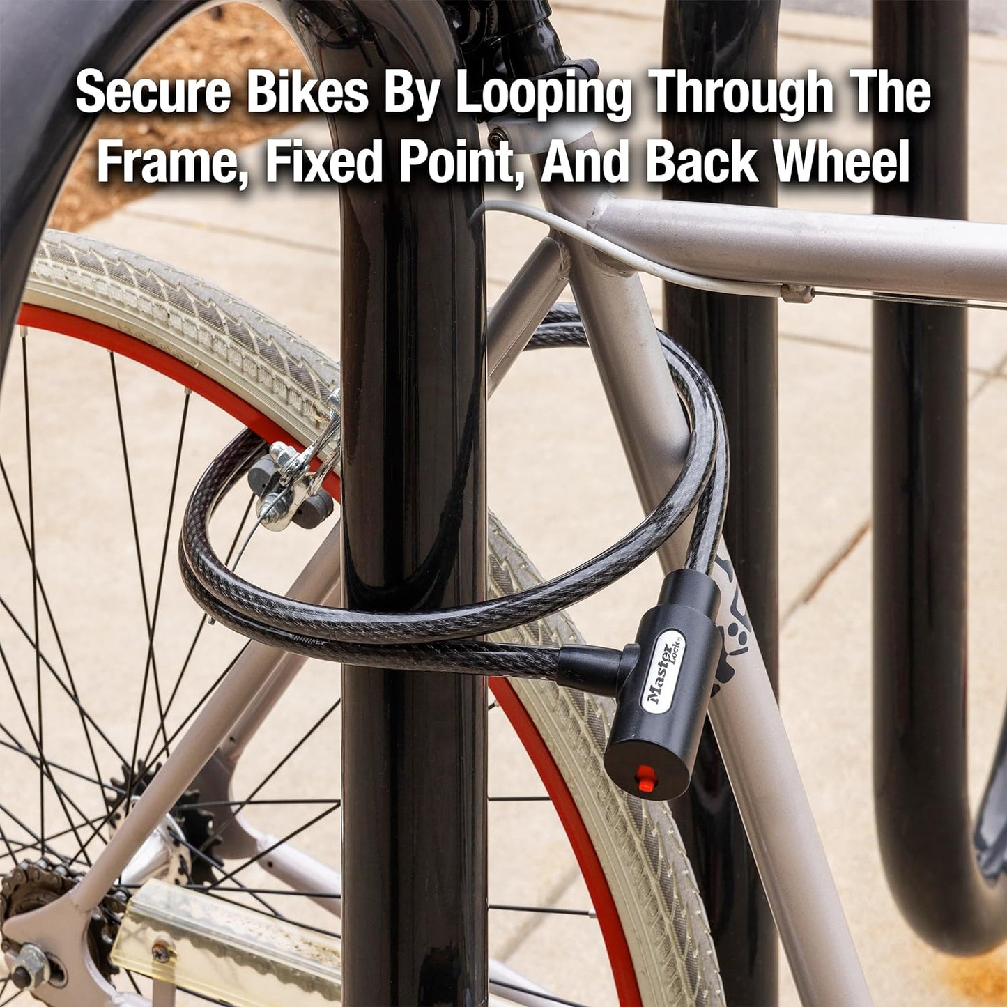 8364DCC Cable Bike Lock with Key, 5 Ft. Long