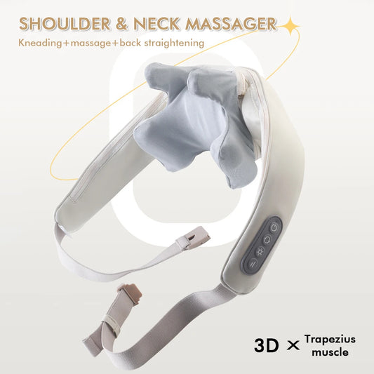 Wireless Neck & Shoulder Kneading Massager for Deep Muscle Relief