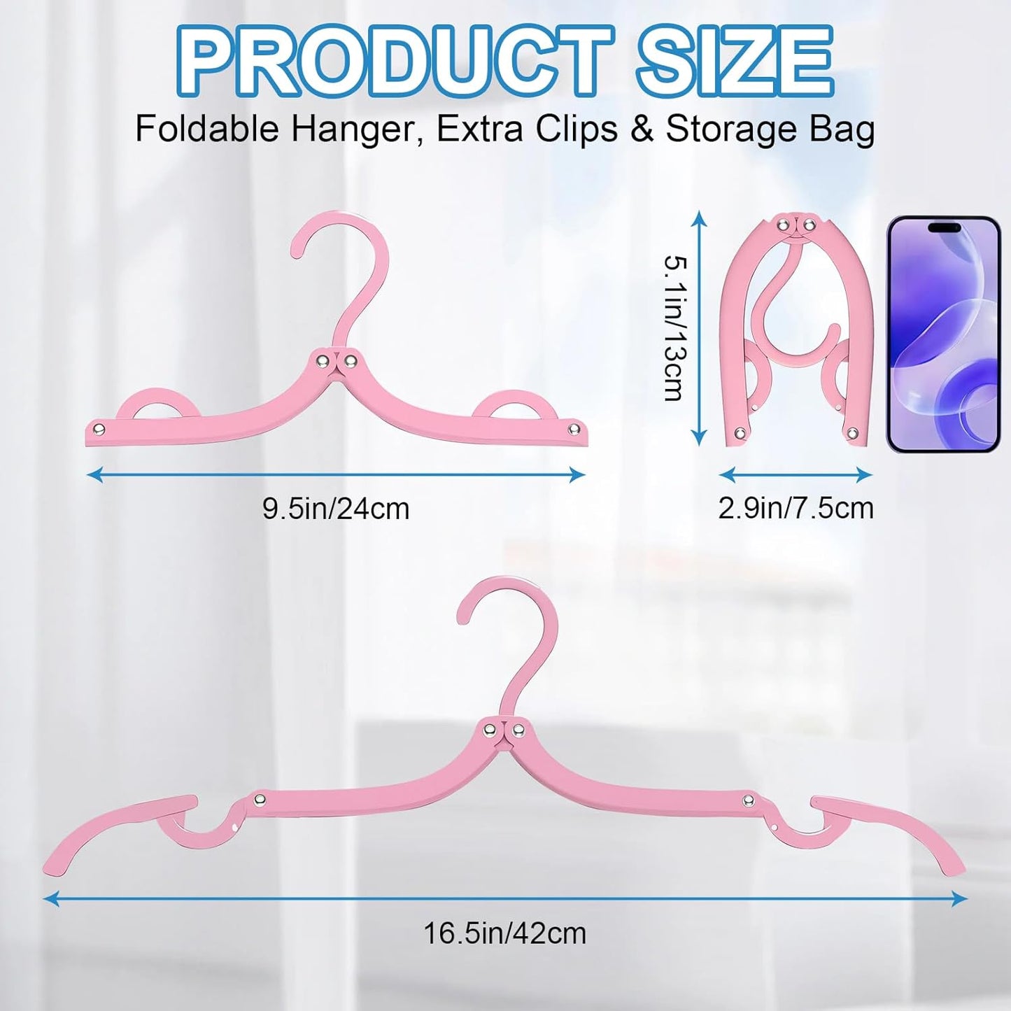 Plastic Travel Hangers - Portable Foldable Clothes Drying Rack for Travel (10 Pcs)