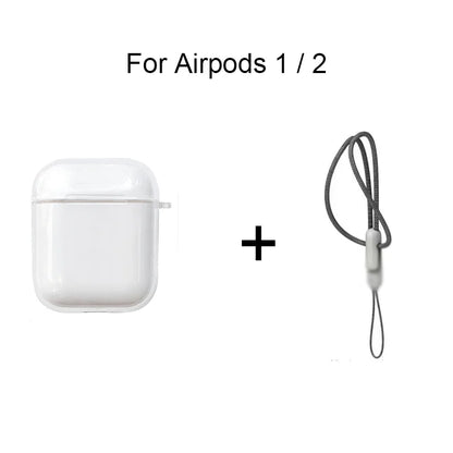 Clear Soft TPU AirPods Case – Shockproof Cover with Lanyard for AirPods 1/2/3/4 & Pro/Pro 2/Pro 3