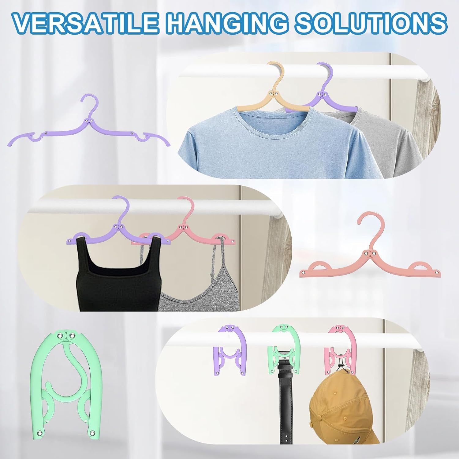 Plastic Travel Hangers - Portable Foldable Clothes Drying Rack for Travel (10 Pcs)