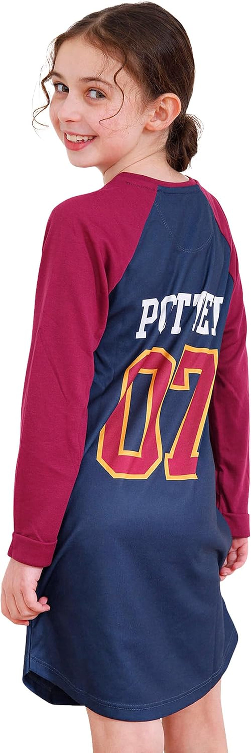 Gryffindor Girls Nightdress – Long Sleeve Hogwarts Nightie for Kids ( 11-12 Years)