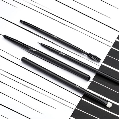Black Makeup Brush Set (10 Pcs) with Natural Synthetic Hair 