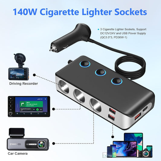 Cigarette Lighter Adapter 140W 