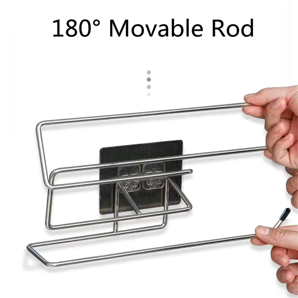 Multi-Purpose Adhesive Towel & Tissue Holder for Kitchen, Bathroom & Cabinets (2 PCS)