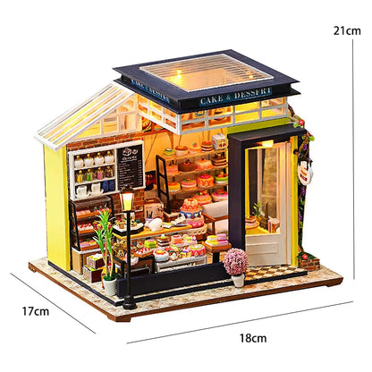 Mini DIY Dollhouse – 3D Puzzle Model with Furniture & LED Lights for Home Decoration & Gifts