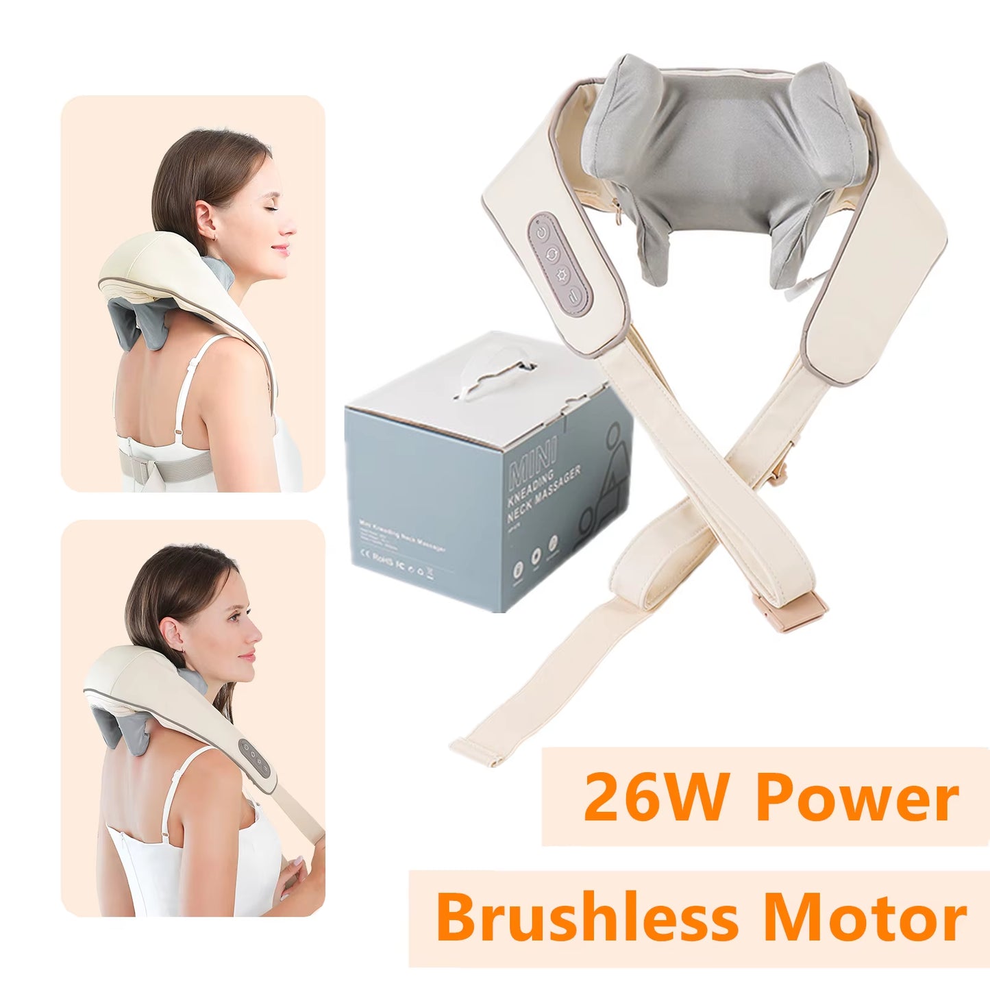 Wireless Neck & Shoulder Kneading Massager for Deep Muscle Relief