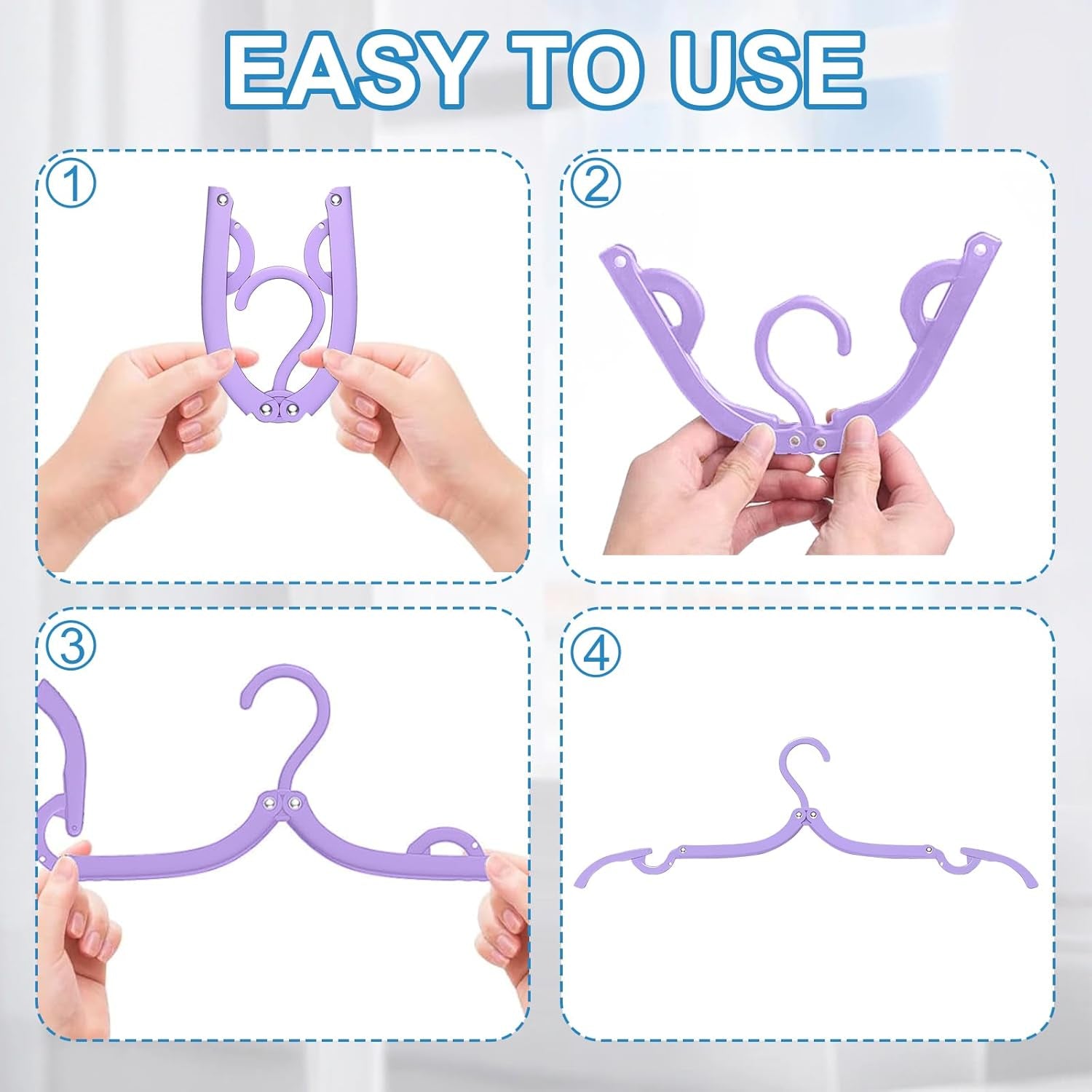 Plastic Travel Hangers - Portable Foldable Clothes Drying Rack for Travel (10 Pcs)