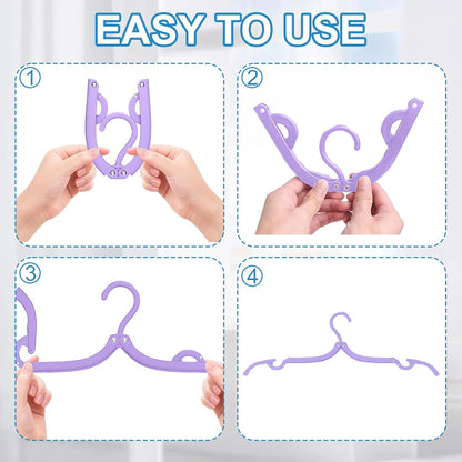 Plastic Travel Hangers - Portable Foldable Clothes Drying Rack for Travel (10 Pcs)