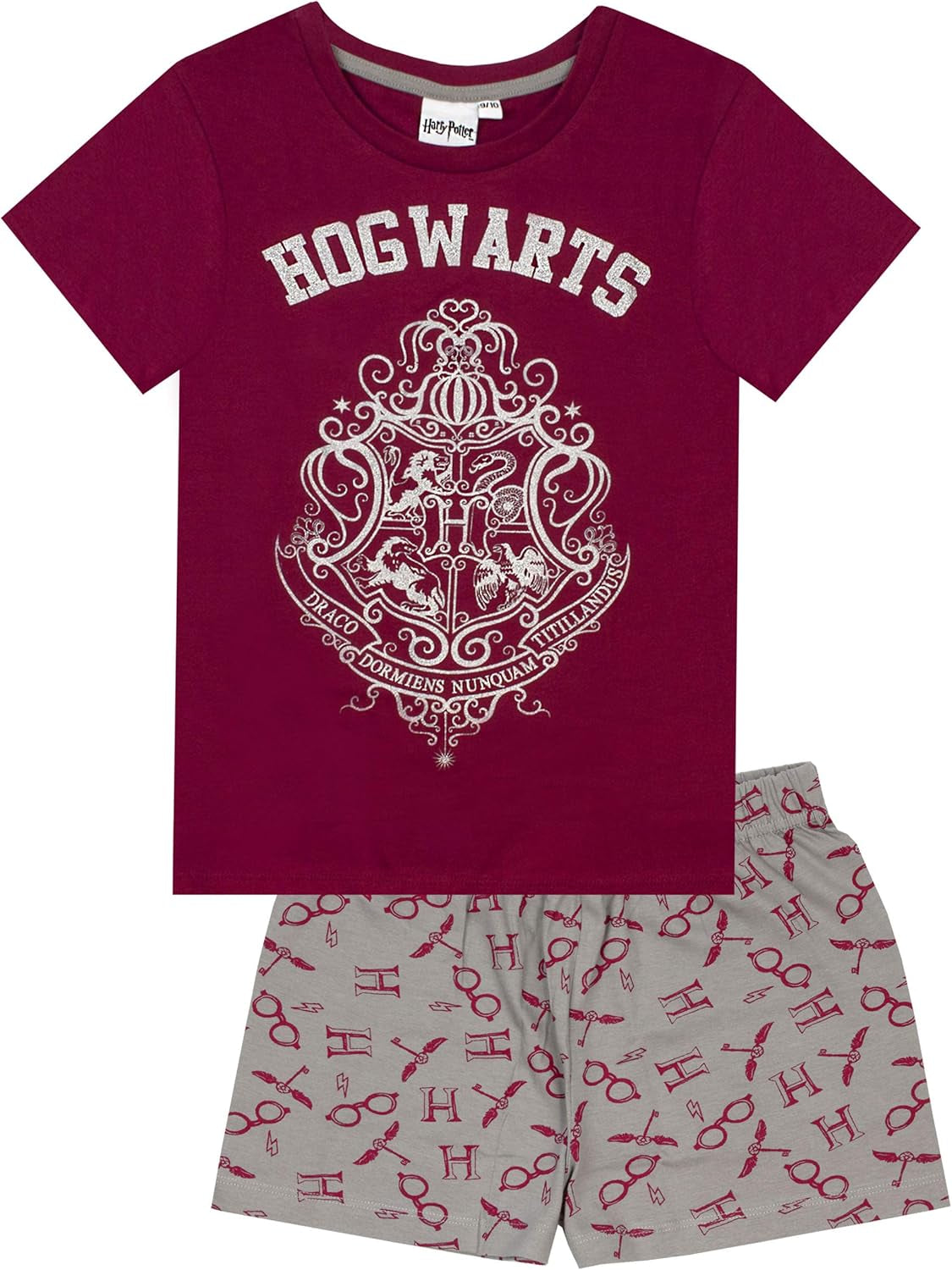 Girls Pyjama Set | Hogwarts Glitter | Kids Sleepwear for Bedtime | 11 - 12 Years