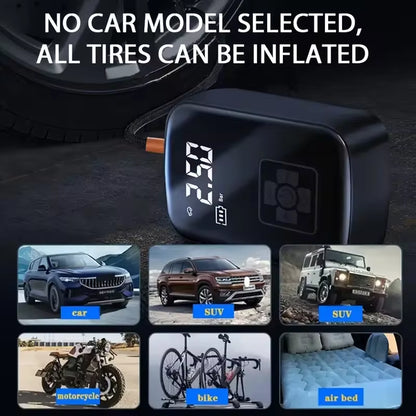 Wireless Electric Car Air Compressor – Portable Tire Inflator for Cars, Motorcycles, Bicycles, Boats & Sports Balls