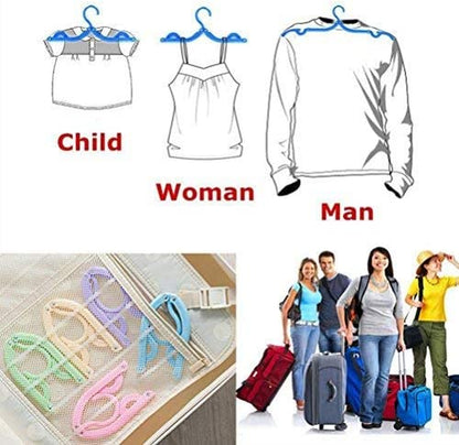 Plastic Travel Hangers - Portable Foldable Clothes Drying Rack for Travel (10 Pcs)