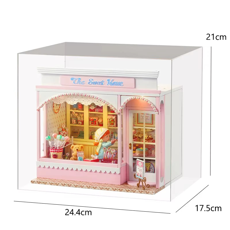 Mini DIY Dollhouse – 3D Puzzle Model with Furniture & LED Lights for Home Decoration & Gifts