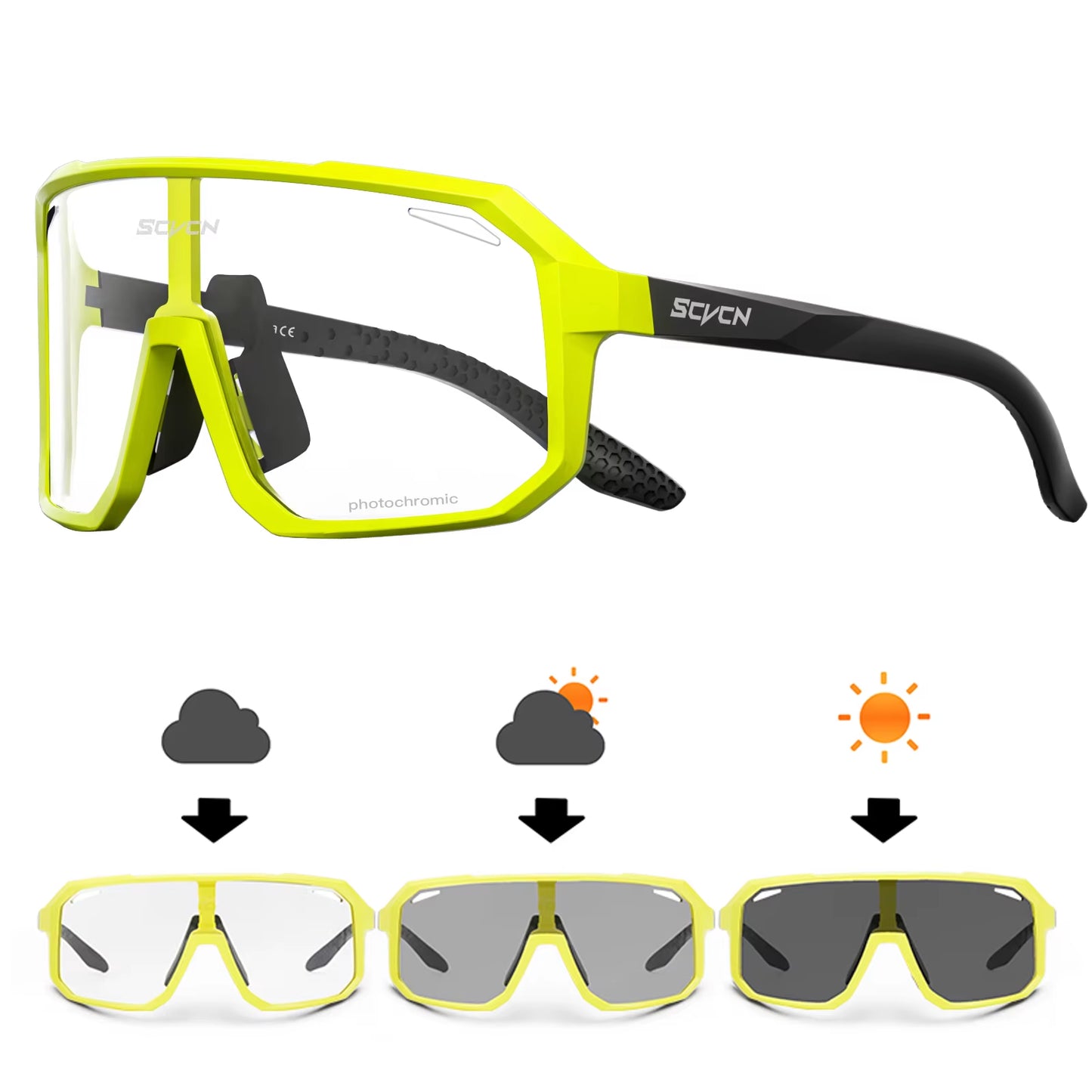Photochromic Cycling Glasses – UV Sports Sunglasses for Mountain & Road Bike, Hiking & Outdoor Use