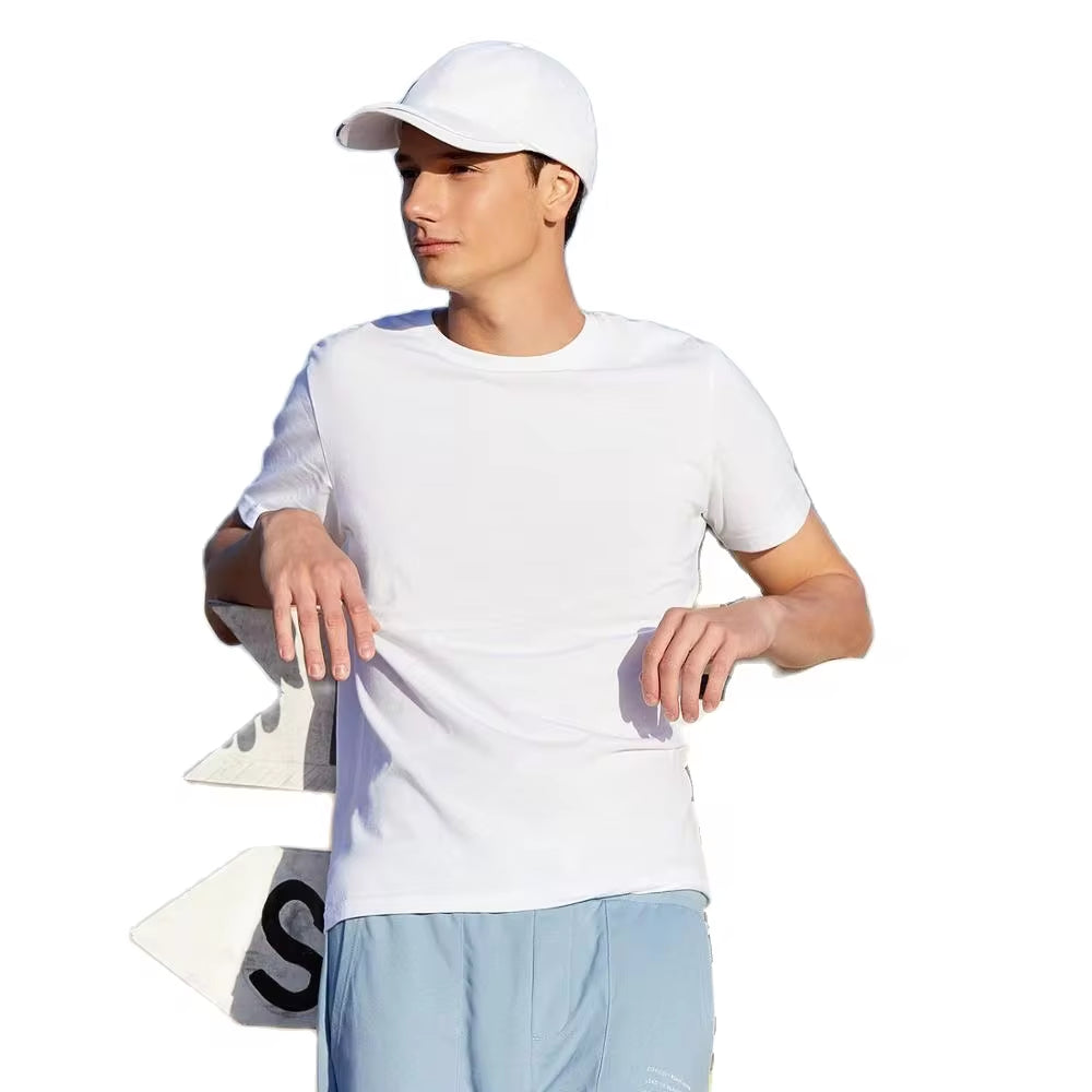 Men’s Summer Cotton Tees – Stretch Fit O-Neck Casual Streetwear