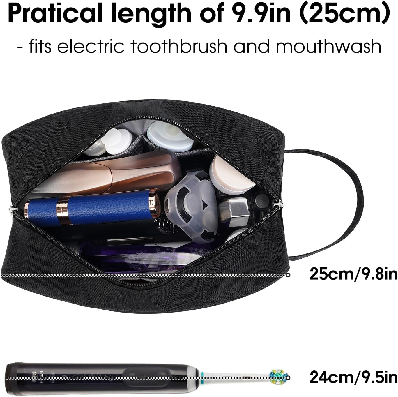 Travel Toiletry - Traveling Dopp Kit Shaving Bag for Toiletries Accessories (Black)