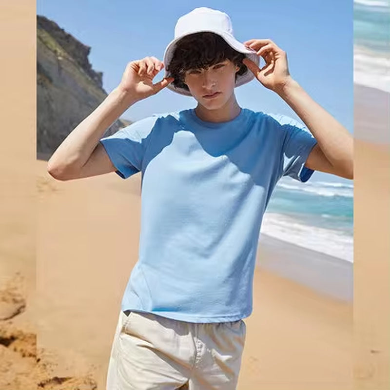 Men’s Summer Cotton Tees – Stretch Fit O-Neck Casual Streetwear