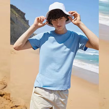 Men’s Summer Cotton Tees – Stretch Fit O-Neck Casual Streetwear