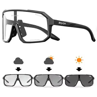 Photochromic Cycling Glasses – UV Sports Sunglasses for Mountain & Road Bike, Hiking & Outdoor Use