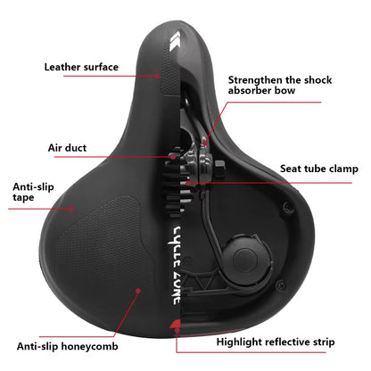 Hollow Breathable Bicycle Saddle | Comfortable Big Butt Bike Seat
