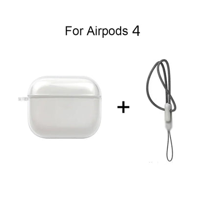 Clear Soft TPU AirPods Case – Shockproof Cover with Lanyard for AirPods 1/2/3/4 & Pro/Pro 2/Pro 3