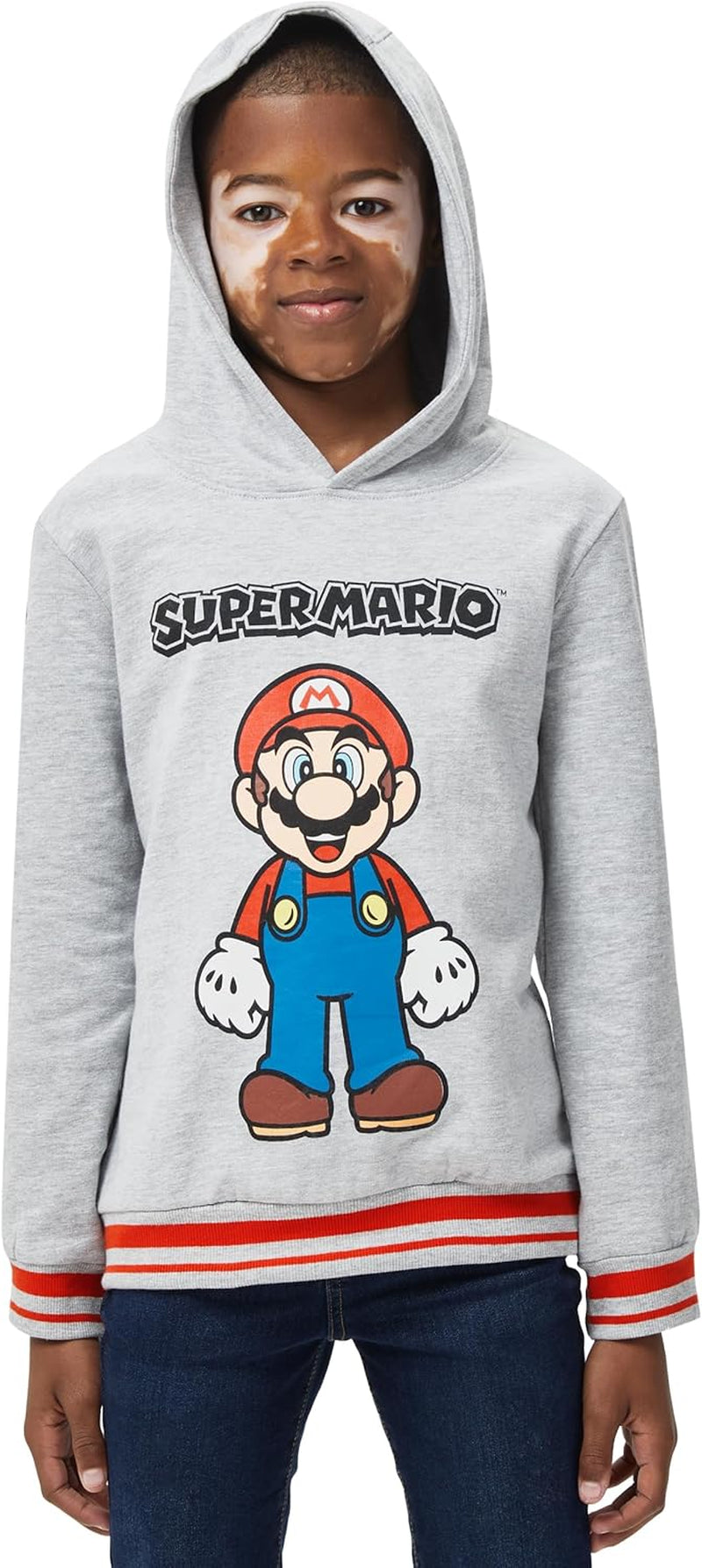 Hoodie | Mario Boys Hoodie | Ages 3 to 12 Years | Grey