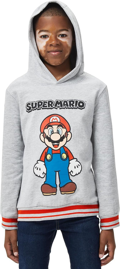 Hoodie | Mario Boys Hoodie | Ages 3 to 12 Years | Grey