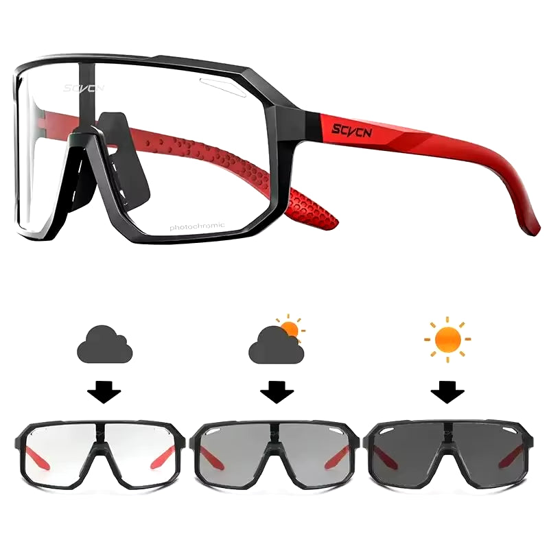 Photochromic Cycling Glasses – UV Sports Sunglasses for Mountain & Road Bike, Hiking & Outdoor Use