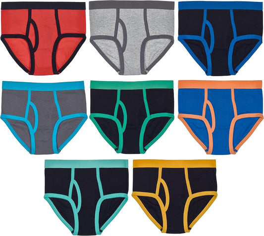 Boys Soft 100% Cotton Tagless Briefs (8-Pack / 6-7 Years old)