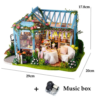 Mini DIY Dollhouse – 3D Puzzle Model with Furniture & LED Lights for Home Decoration & Gifts