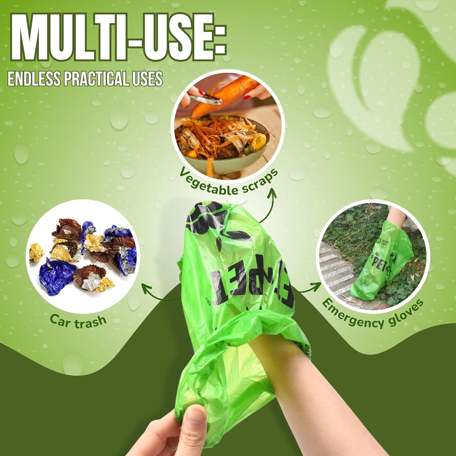 1080-Count Dog Poop Bags – 41% Plant-Based, Thick, Leak-Proof, Unscented (72 Rolls, 9×13)
