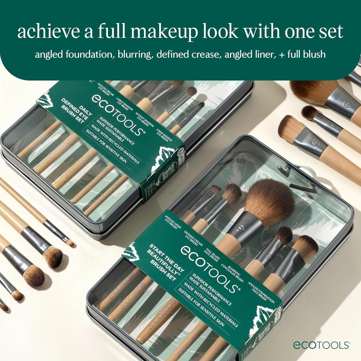 Makeup Brush Set (6 Pcs) - Eyeshadow, Blush, Concealer, & Foundation Application