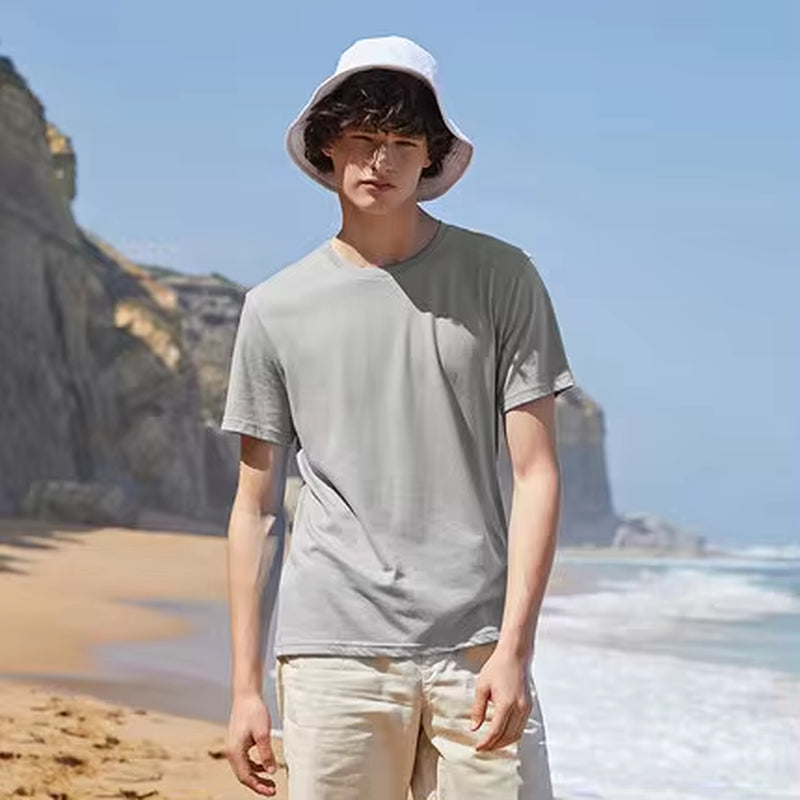 Men’s Summer Cotton Tees – Stretch Fit O-Neck Casual Streetwear