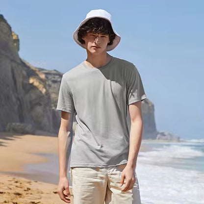 Men’s Summer Cotton Tees – Stretch Fit O-Neck Casual Streetwear